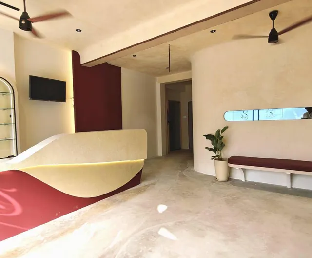 Reception and waiting area with seating