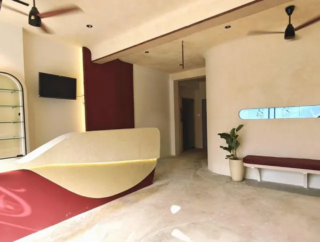 Reception desk and waiting area at Skintillate Skin Clinic, Salem